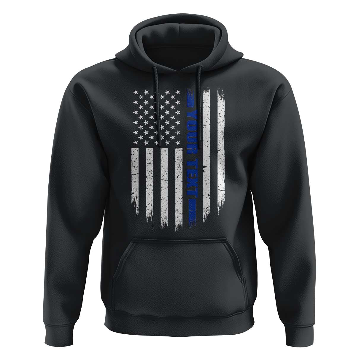 Personalized Police Hoodie Custom Text Name Vintage American Flag Law Enforcement Gift