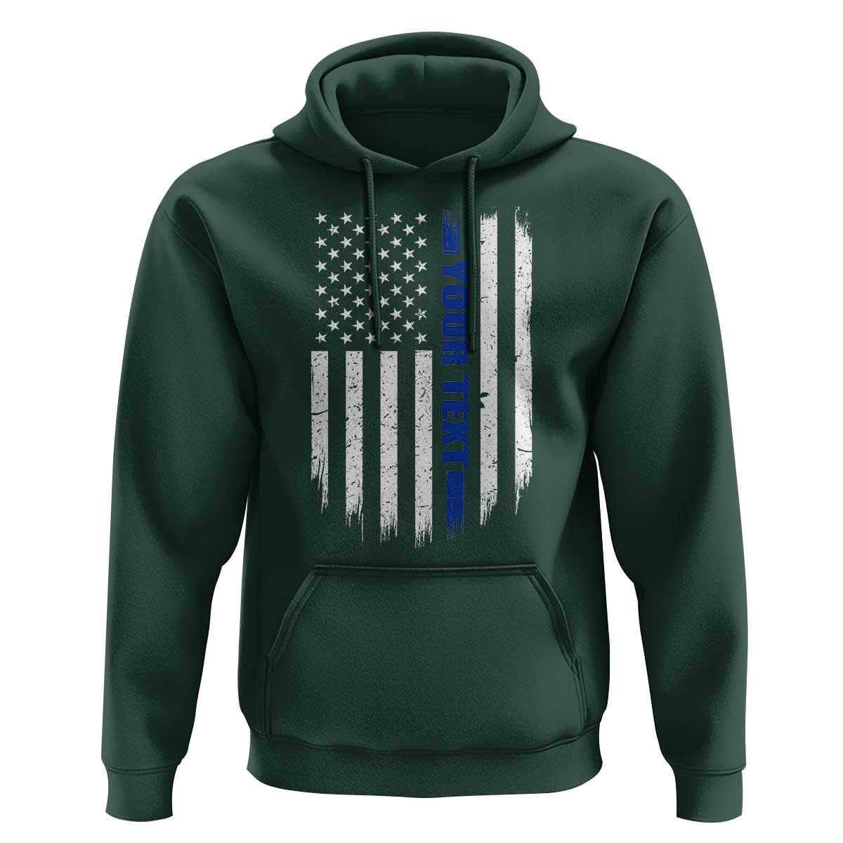 Personalized Police Hoodie Custom Text Name Vintage American Flag Law Enforcement Gift