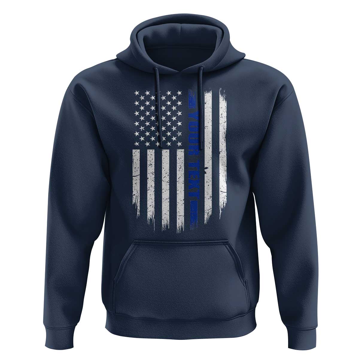 Personalized Police Hoodie Custom Text Name Vintage American Flag Law Enforcement Gift