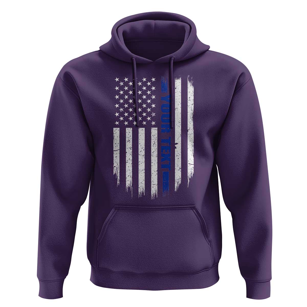 Personalized Police Hoodie Custom Text Name Vintage American Flag Law Enforcement Gift