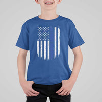Personalized Police T Shirt For Kid Custom Text Name Vintage American Flag Law Enforcement Gift