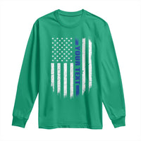 Personalized Police Long Sleeve Shirt Custom Text Name Vintage American Flag Law Enforcement Gift