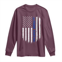 Personalized Police Long Sleeve Shirt Custom Text Name Vintage American Flag Law Enforcement Gift
