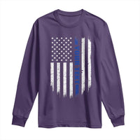 Personalized Police Long Sleeve Shirt Custom Text Name Vintage American Flag Law Enforcement Gift