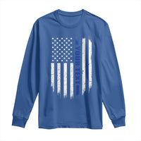 Personalized Police Long Sleeve Shirt Custom Text Name Vintage American Flag Law Enforcement Gift