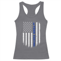 Personalized Police Racerback Tank Top Custom Text Name Vintage American Flag Law Enforcement Gift