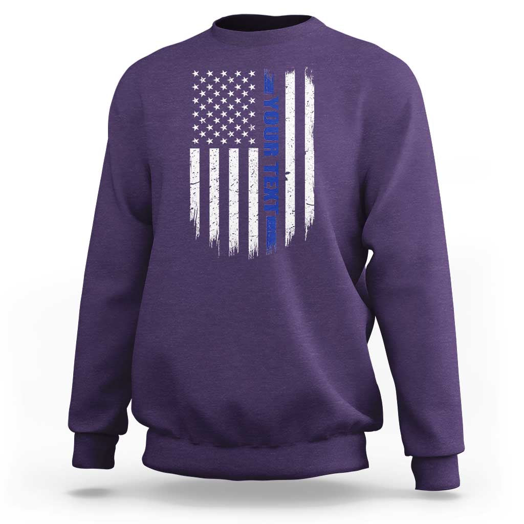 Personalized Police Sweatshirt Custom Text Name Vintage American Flag Law Enforcement Gift