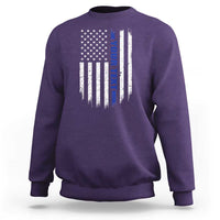 Personalized Police Sweatshirt Custom Text Name Vintage American Flag Law Enforcement Gift