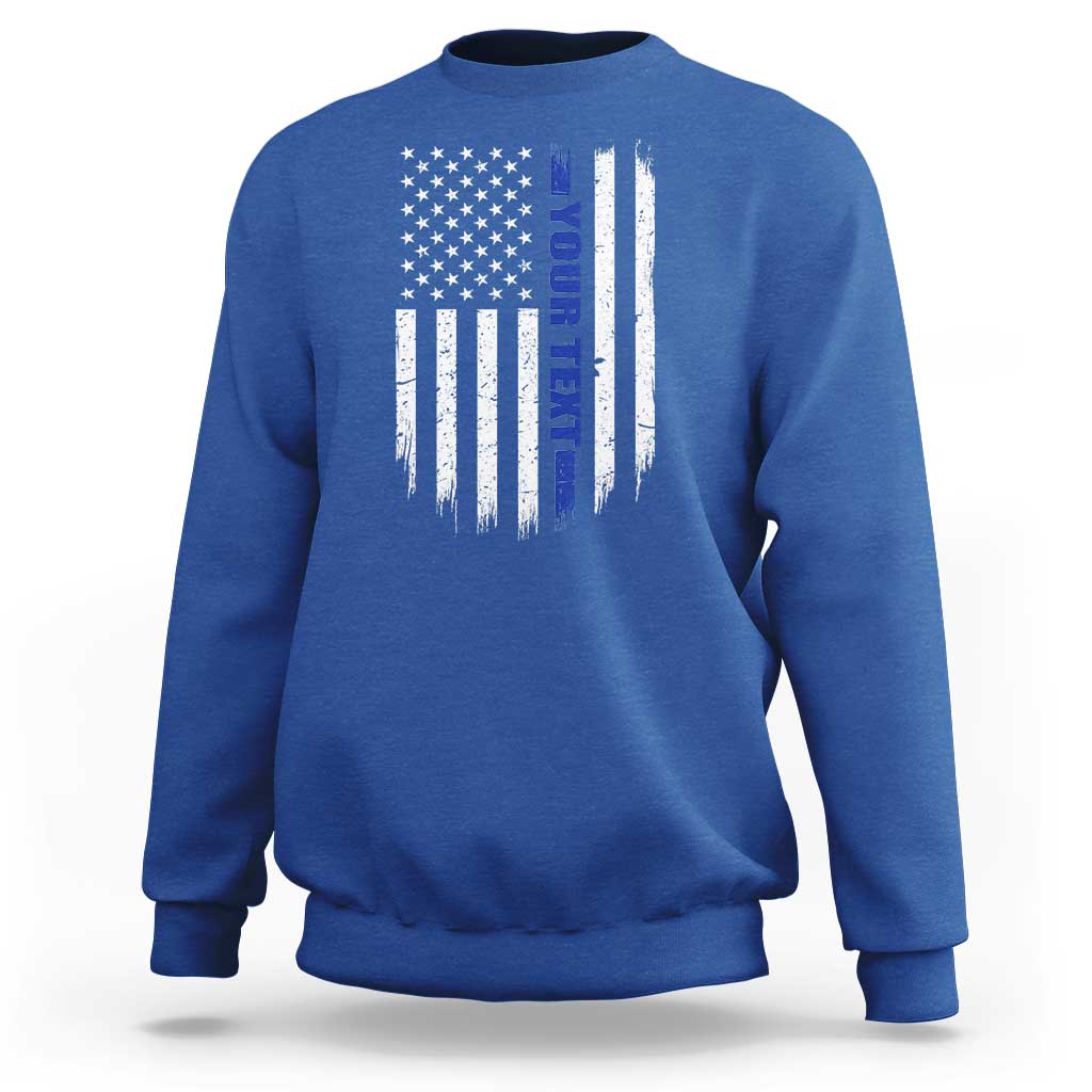 Personalized Police Sweatshirt Custom Text Name Vintage American Flag Law Enforcement Gift
