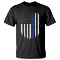 Personalized Police T Shirt Custom Text Name Vintage American Flag Law Enforcement Gift