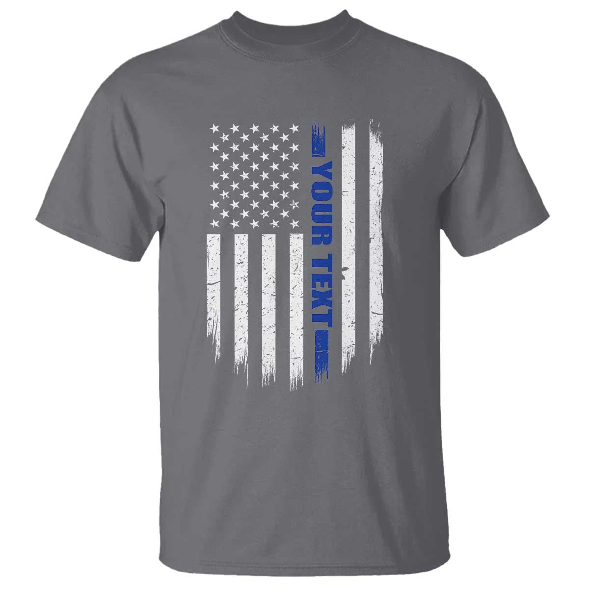 Personalized Police T Shirt Custom Text Name Vintage American Flag Law Enforcement Gift