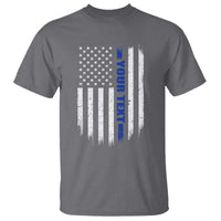 Personalized Police T Shirt Custom Text Name Vintage American Flag Law Enforcement Gift