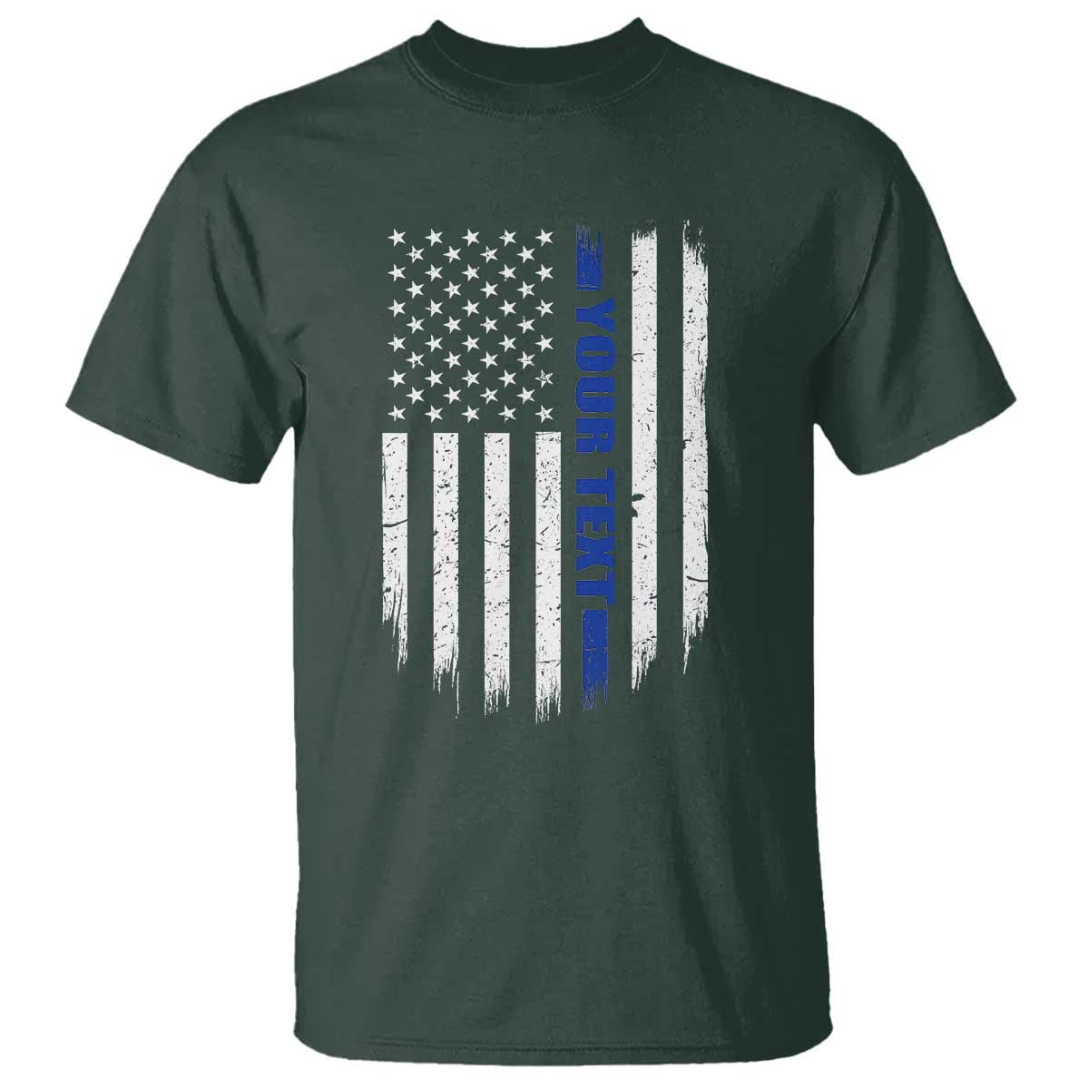 Personalized Police T Shirt Custom Text Name Vintage American Flag Law Enforcement Gift