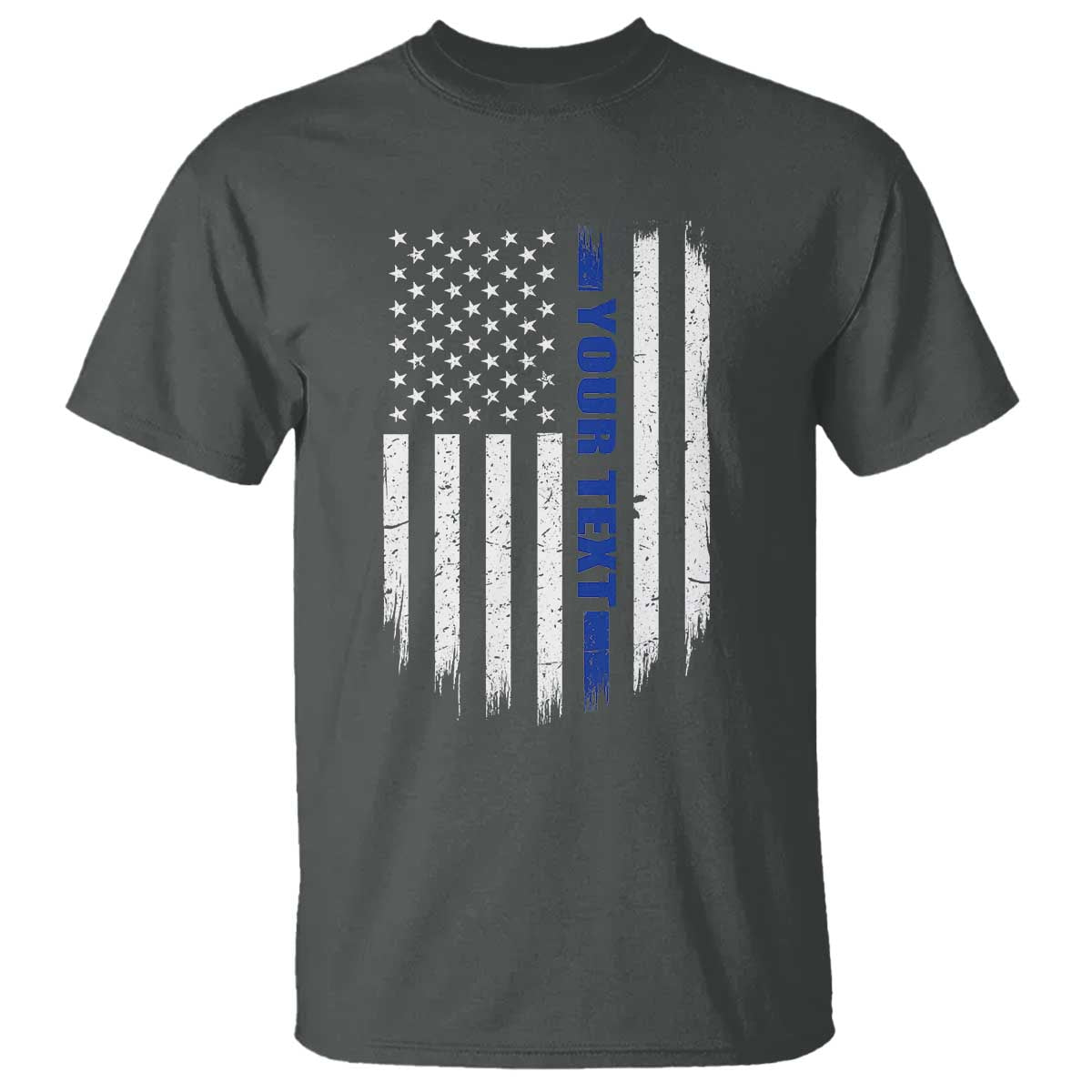 Personalized Police T Shirt Custom Text Name Vintage American Flag Law Enforcement Gift