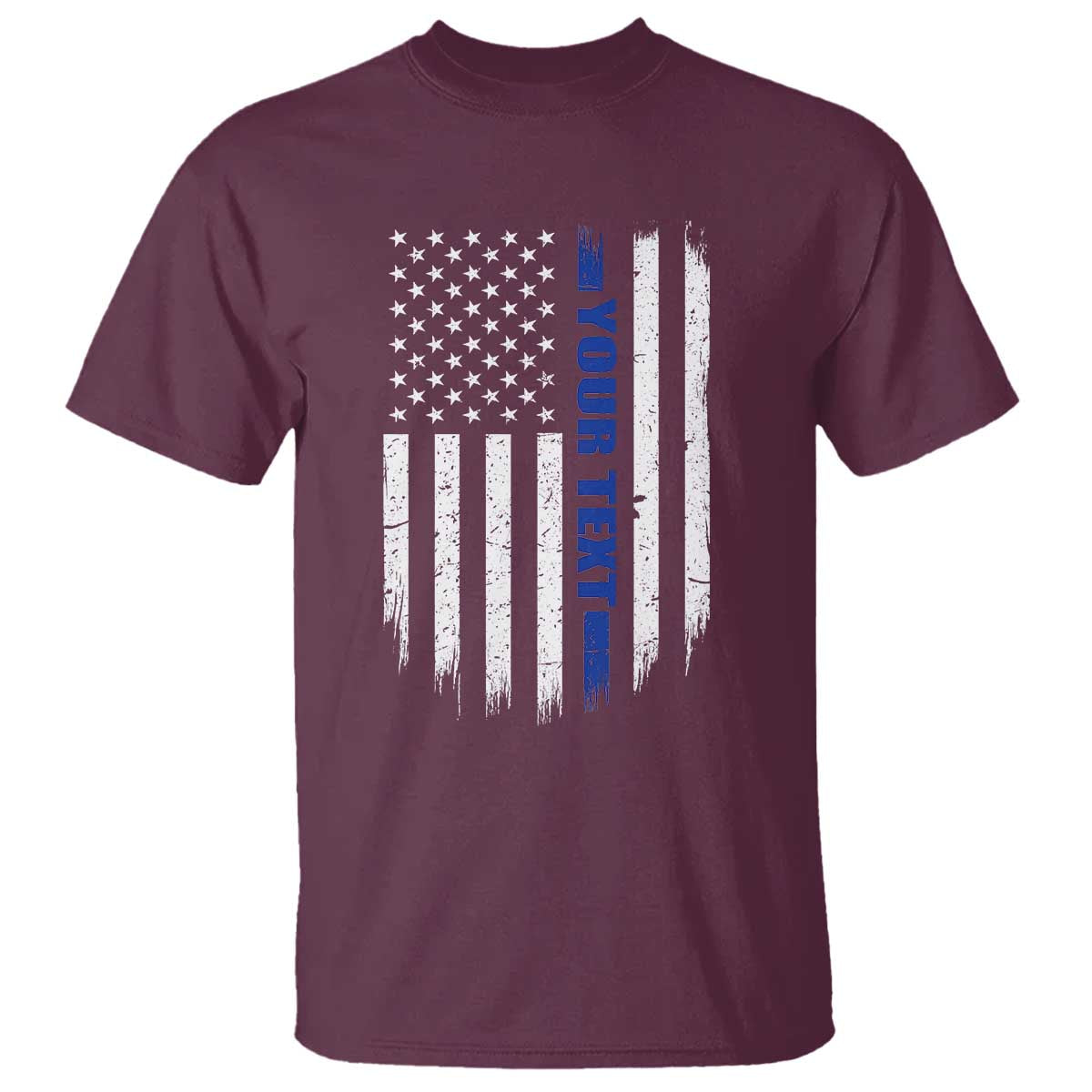 Personalized Police T Shirt Custom Text Name Vintage American Flag Law Enforcement Gift