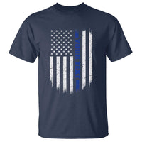 Personalized Police T Shirt Custom Text Name Vintage American Flag Law Enforcement Gift