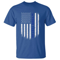 Personalized Police T Shirt Custom Text Name Vintage American Flag Law Enforcement Gift