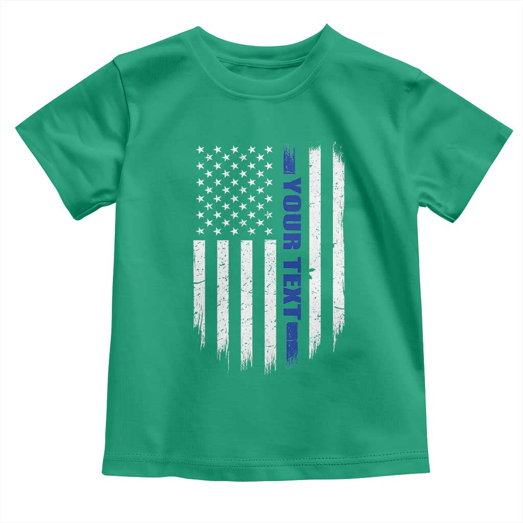Personalized Police Toddler T Shirt Custom Text Name Vintage American Flag Law Enforcement Gift