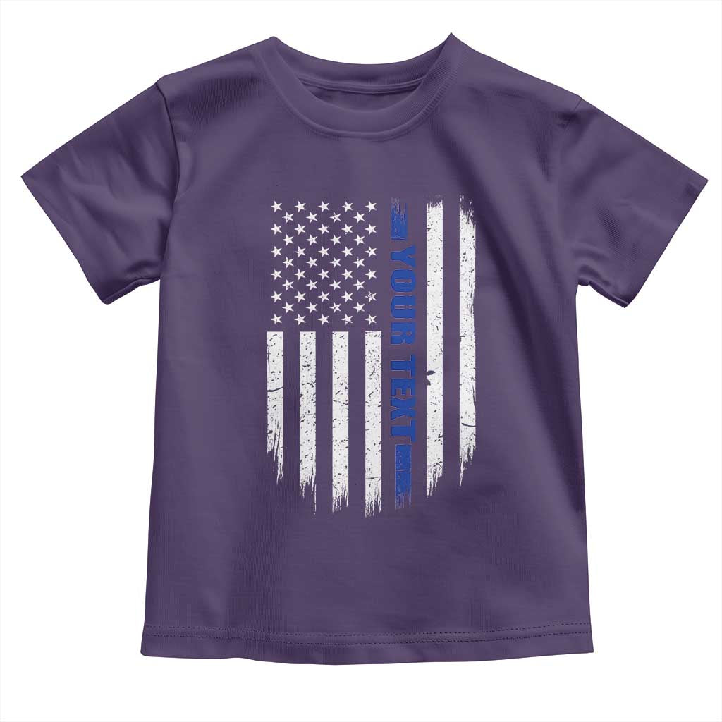 Personalized Police Toddler T Shirt Custom Text Name Vintage American Flag Law Enforcement Gift