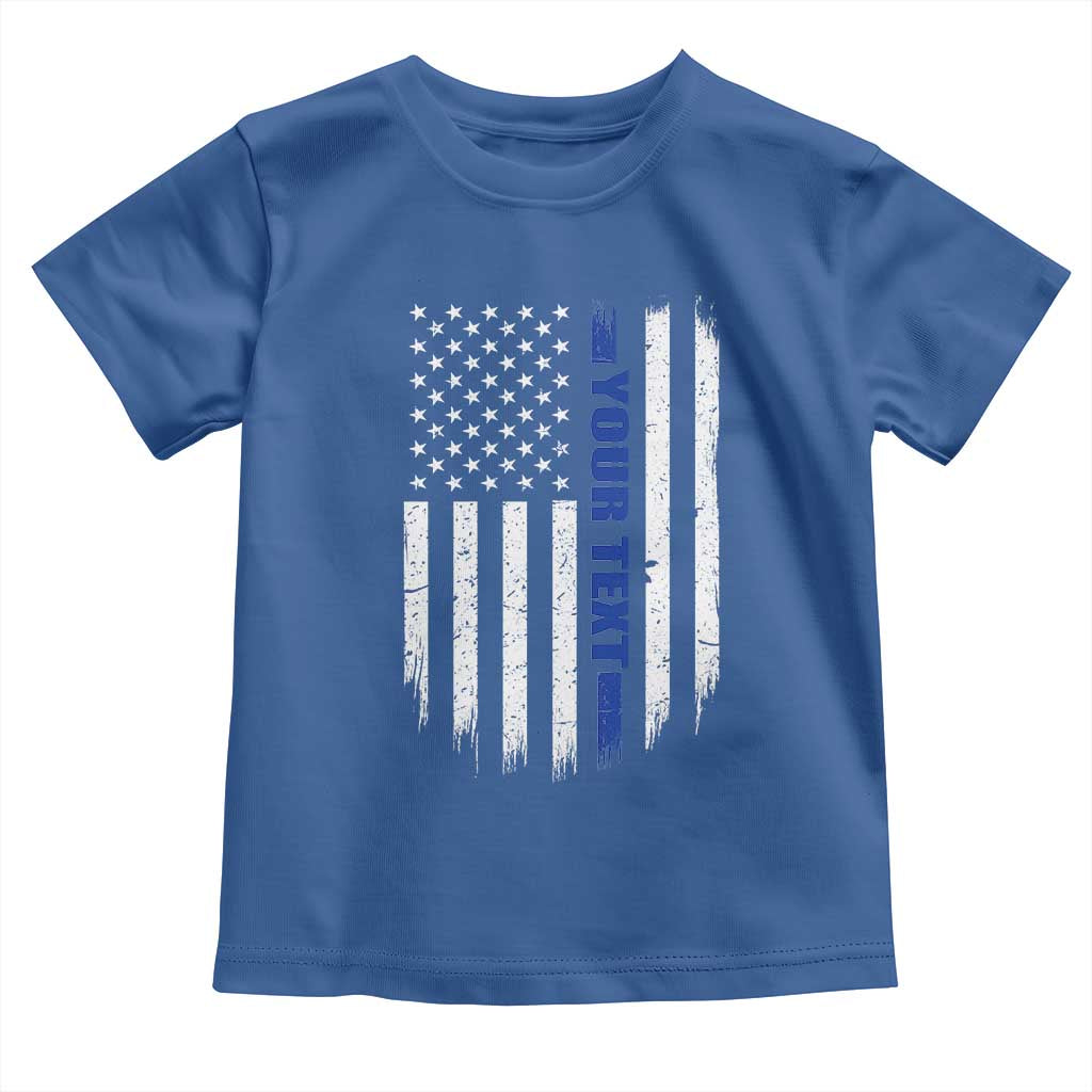Personalized Police Toddler T Shirt Custom Text Name Vintage American Flag Law Enforcement Gift