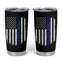 Personalized Police Tumbler Cup Custom Text Name Vintage American Flag Law Enforcement Gift