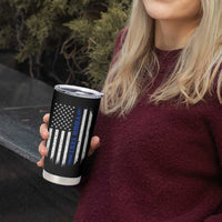 Personalized Police Tumbler Cup Custom Text Name Vintage American Flag Law Enforcement Gift