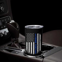 Personalized Police Tumbler Cup Custom Text Name Vintage American Flag Law Enforcement Gift