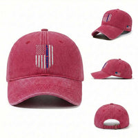 Personalized Police Washed Cotton Baseball Cap Custom Text Name Vintage American Flag Law Enforcement Gift