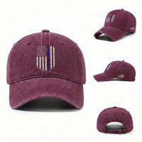 Personalized Police Washed Cotton Baseball Cap Custom Text Name Vintage American Flag Law Enforcement Gift