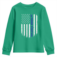 Personalized Police Youth Sweatshirt Custom Text Name Vintage American Flag Law Enforcement Gift