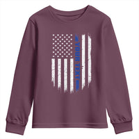 Personalized Police Youth Sweatshirt Custom Text Name Vintage American Flag Law Enforcement Gift