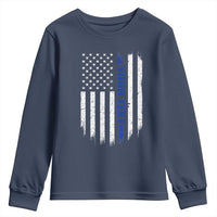 Personalized Police Youth Sweatshirt Custom Text Name Vintage American Flag Law Enforcement Gift