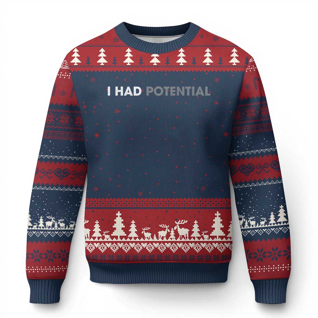 I Had Potential Ugly Christmas Sweater Physics Science Teacher Humor