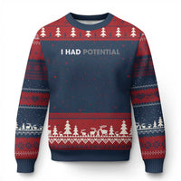 I Had Potential Ugly Christmas Sweater Physics Science Teacher Humor