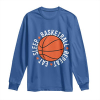 Basketball Lover Long Sleeve Shirt Eat Sleep Basketball Repeat - Wonder Print Shop