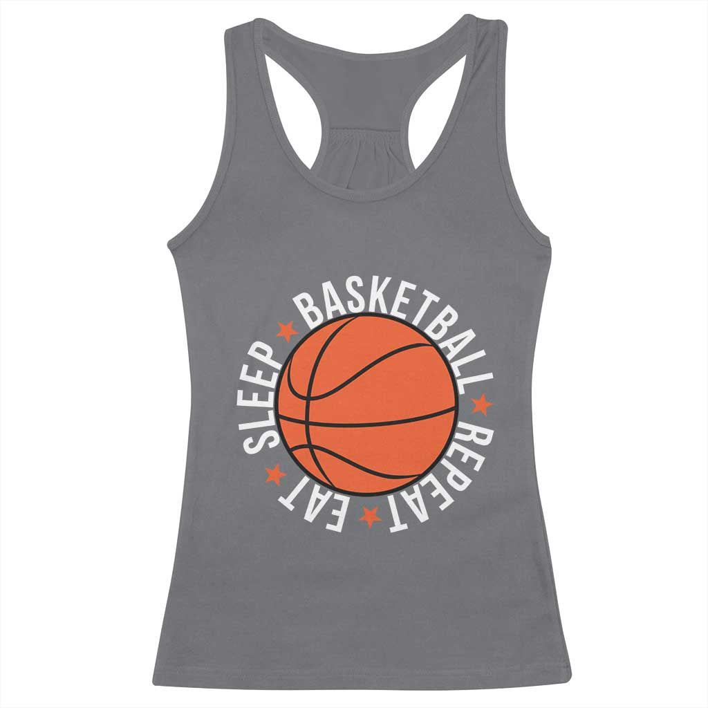 Basketball Lover Racerback Tank Top Eat Sleep Basketball Repeat - Wonder Print Shop