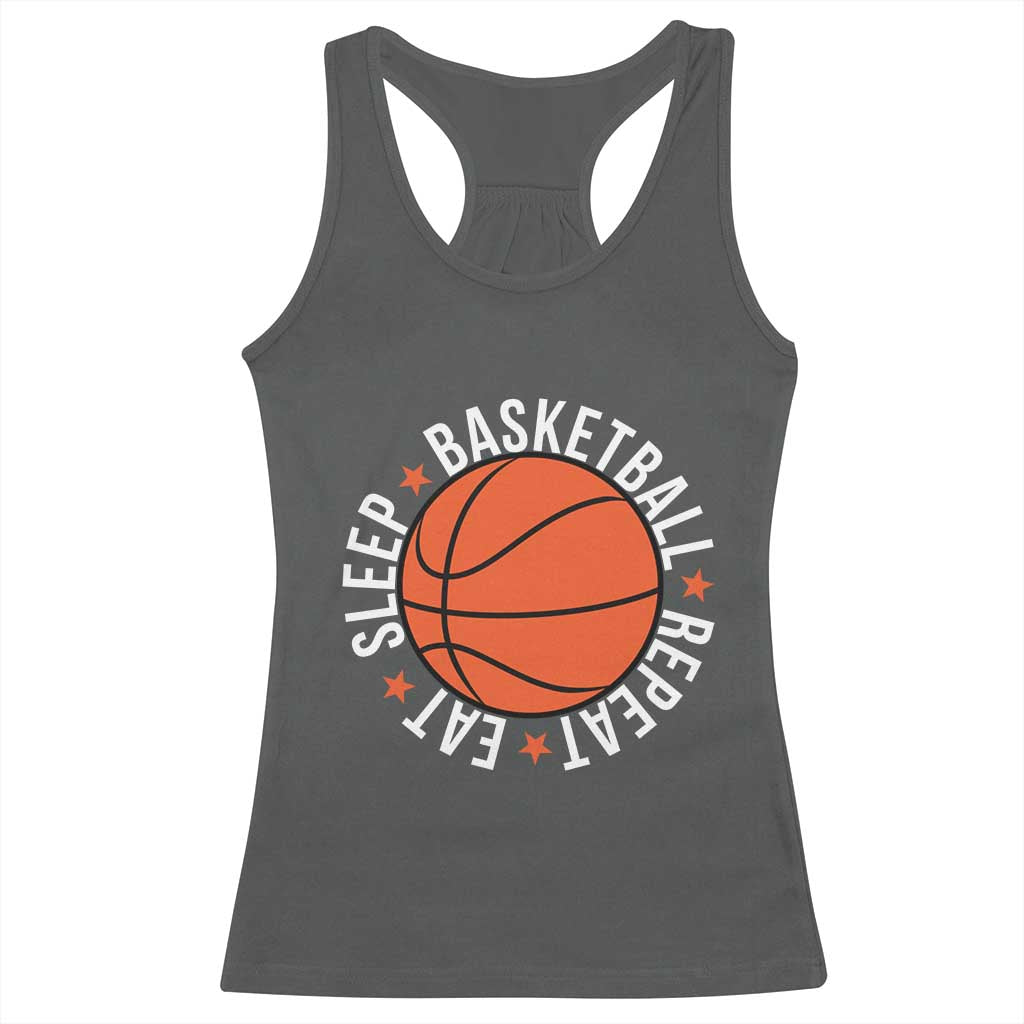 Basketball Lover Racerback Tank Top Eat Sleep Basketball Repeat - Wonder Print Shop