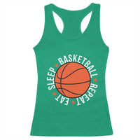Basketball Lover Racerback Tank Top Eat Sleep Basketball Repeat - Wonder Print Shop