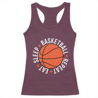 Basketball Lover Racerback Tank Top Eat Sleep Basketball Repeat - Wonder Print Shop