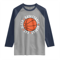 Basketball Lover Raglan Shirt Eat Sleep Basketball Repeat - Wonder Print Shop