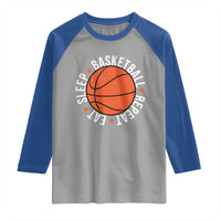 Basketball Lover Raglan Shirt Eat Sleep Basketball Repeat - Wonder Print Shop