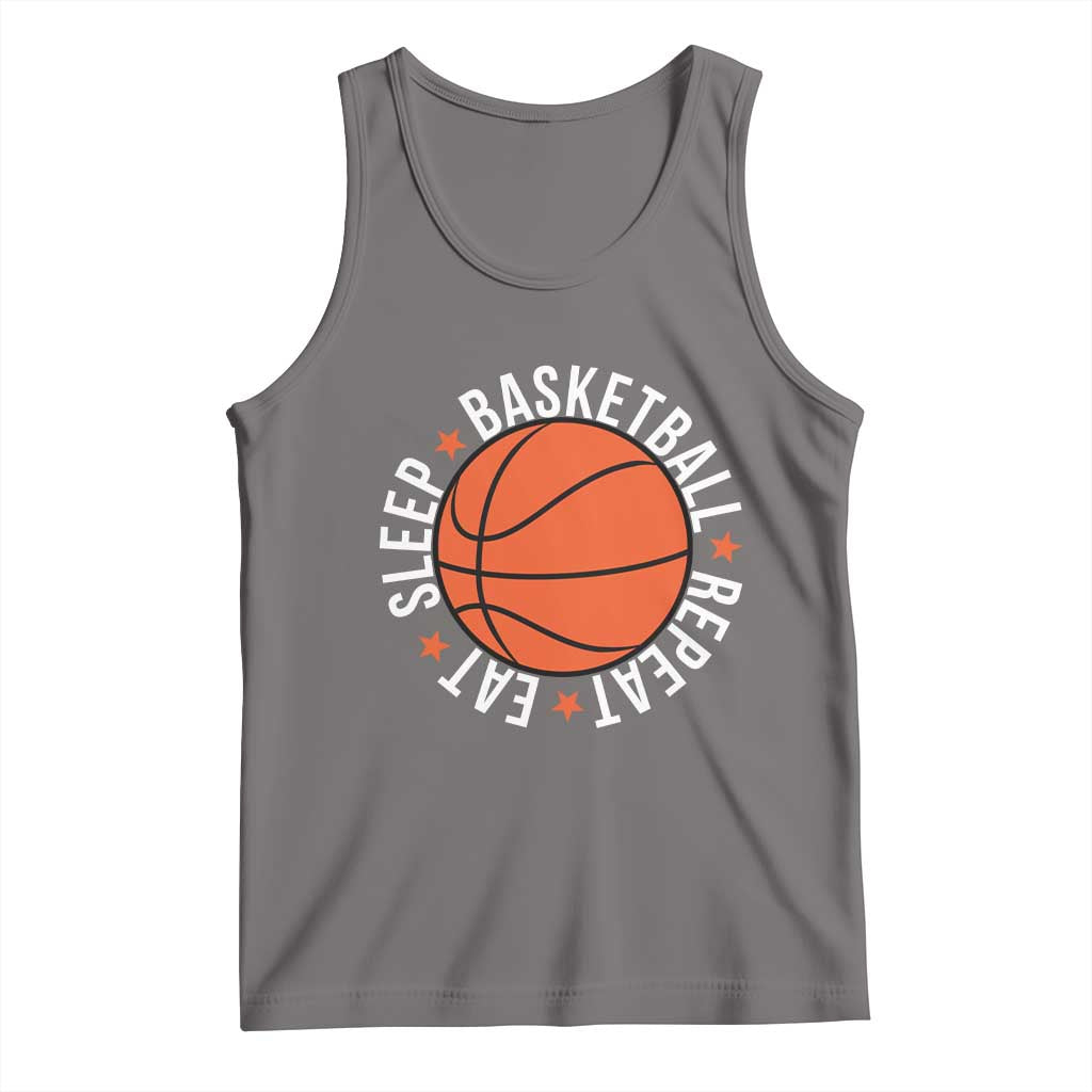 Basketball Lover Tank Top Eat Sleep Basketball Repeat - Wonder Print Shop