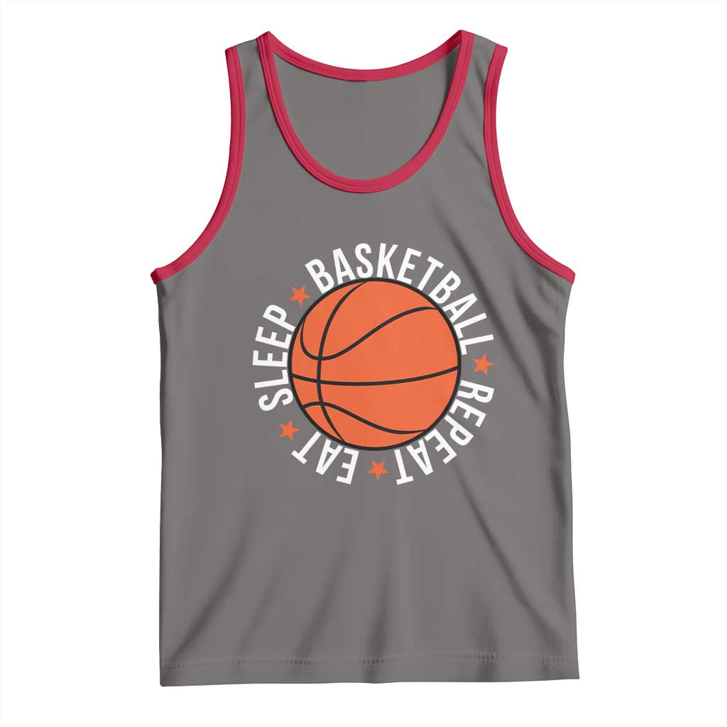 Basketball Lover Tank Top Eat Sleep Basketball Repeat - Wonder Print Shop