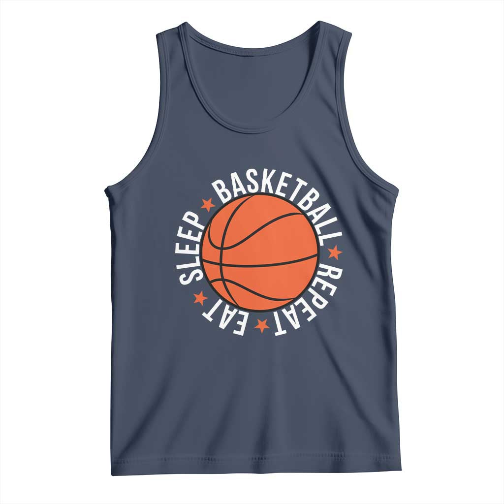 Basketball Lover Tank Top Eat Sleep Basketball Repeat - Wonder Print Shop