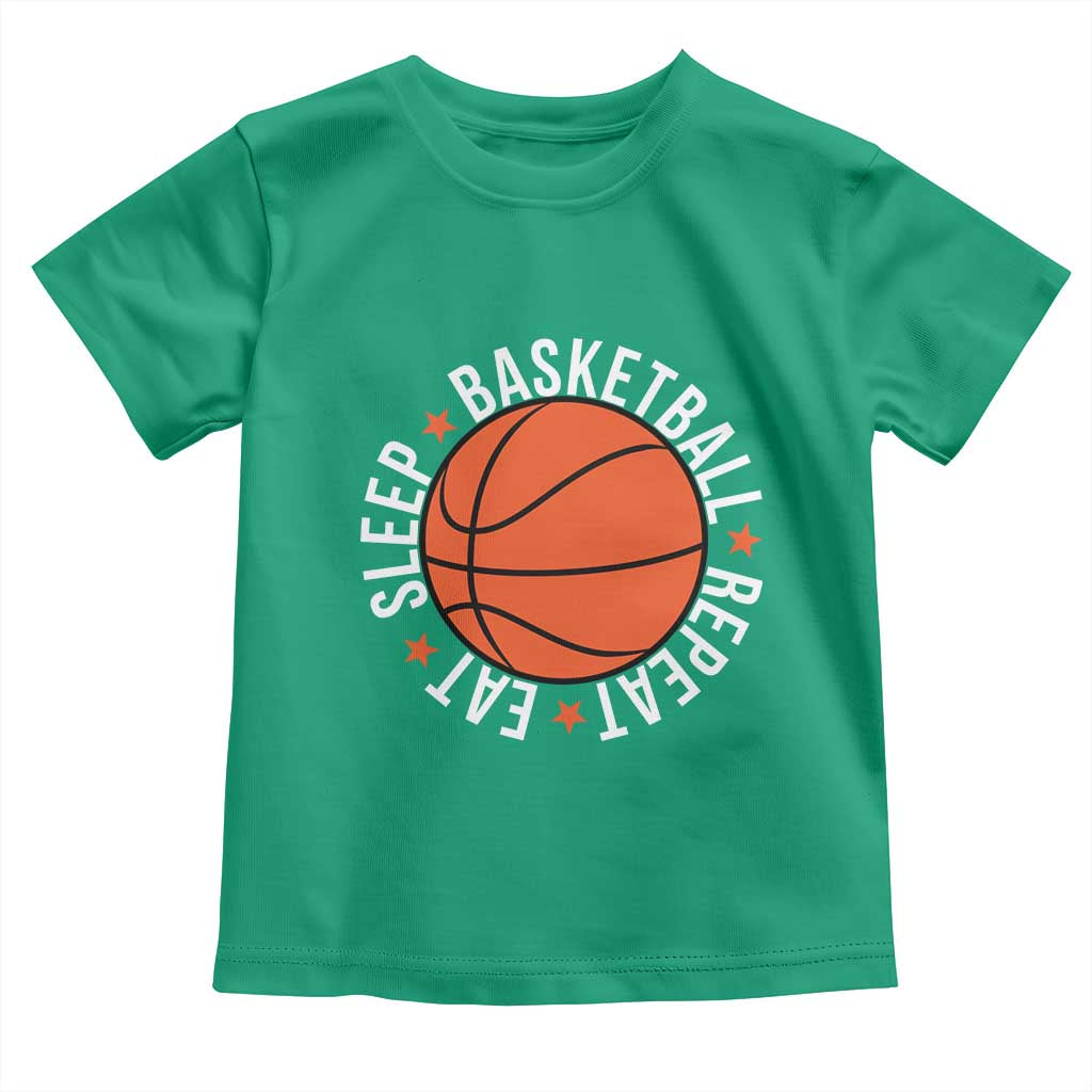 Basketball Lover Toddler T Shirt Eat Sleep Basketball Repeat - Wonder Print Shop