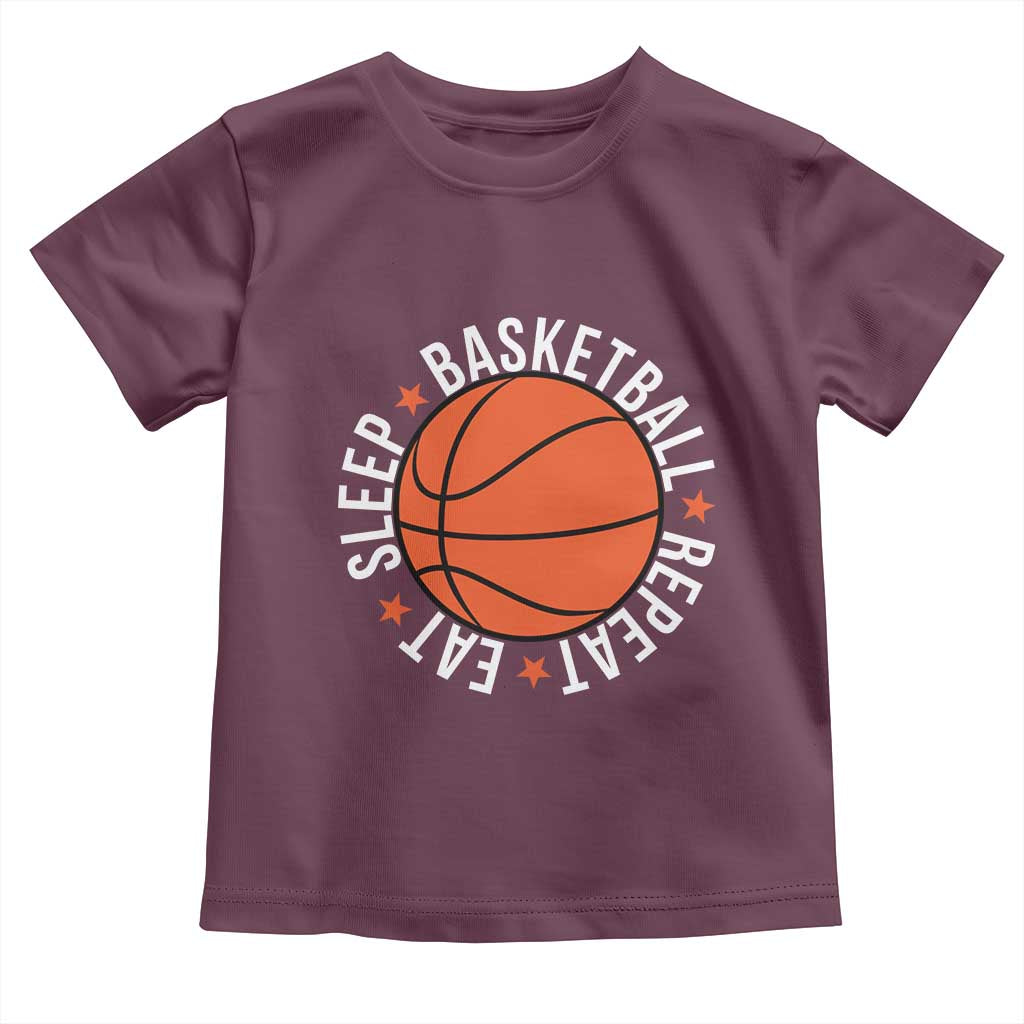 Basketball Lover Toddler T Shirt Eat Sleep Basketball Repeat - Wonder Print Shop