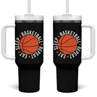 Basketball Lover Tumbler With Handle Eat Sleep Basketball Repeat - Wonder Print Shop