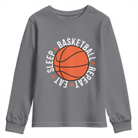 Basketball Lover Youth Sweatshirt Eat Sleep Basketball Repeat - Wonder Print Shop