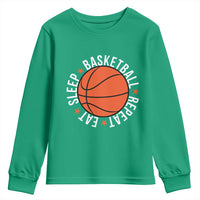 Basketball Lover Youth Sweatshirt Eat Sleep Basketball Repeat - Wonder Print Shop