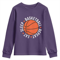 Basketball Lover Youth Sweatshirt Eat Sleep Basketball Repeat - Wonder Print Shop